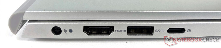 A sinistra: alimentazione, HDMI 1.4, USB 3.2 Gen 1 Type-A, USB 3.2 Gen 2 Type-C (DP/PD)