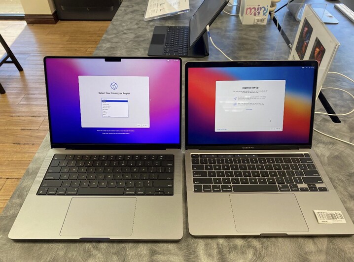MacBook Pro 14 e 13 pollici modello M1. (Fonte immagine: u/hecbella via @LukeMiani)