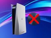 La console PS6 raffigurata accanto a un disco di gioco