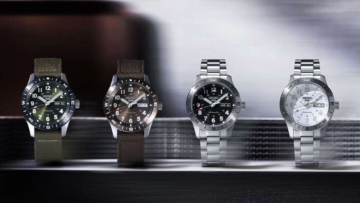 Serie Seiko Sports 5 Field (da sinistra: HDB008, HDB009, HDB006, HDB007)