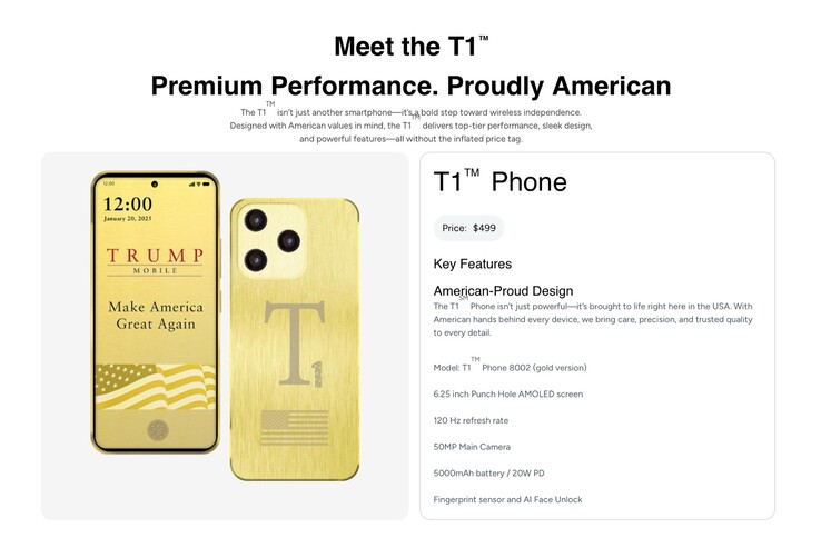 La pagina del prodotto di Trump T1 Phone ha rimosso tutte le affermazioni secondo cui il dispositivo è prodotto negli Stati Uniti.