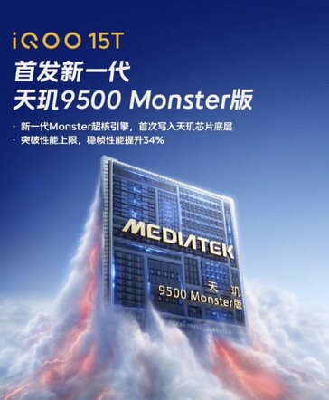 Dimensity 9500 Monster Edition confermata per iQoo 15T.
