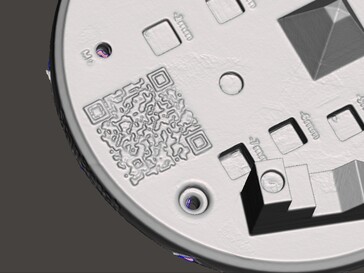 Alcuni dettagli persi nella scansione 3D, come si vede con il codice a barre