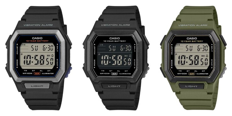 Da sinistra a destra: gli orologi Casio W-738H-1AV, W-738H-1BV e W-738H-3AV