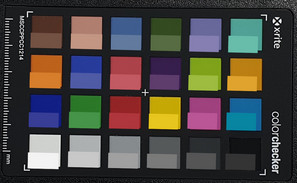 ColorChecker - Colori: il colore di riferimento e' visualizzato nella parte inferiore di ogni riquadro.