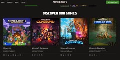 Il sito ufficiale di Minecraft oggi (Fonte: Own)