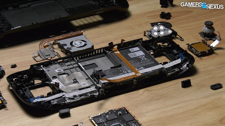 Steam Deck teardown. (Fonte: Gamers Nexus)