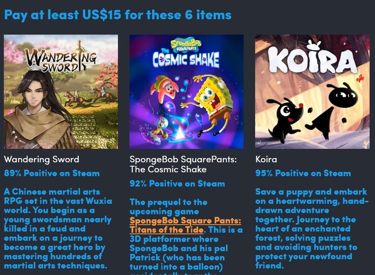 Il secondo livello aggiunge questi 3 giochi al mix (Fonte: Humble Bundle)