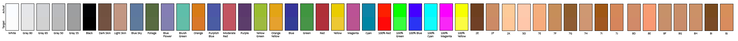 Nessuna differenza di colore visibile tra i colori reali (metà superiore) e i loro valori di riferimento (metà inferiore)