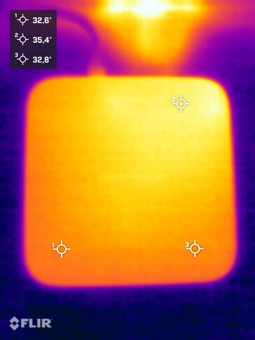 Temperatura superficiale durante lo stress test (vista dall’alto)