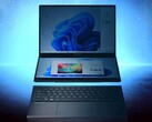 Quando è illuminato, il portatile a doppio display presentato da Asus sembra un'alternativa al Lenovo Yoga Book 9i. (Immagine: Asus, a cura)