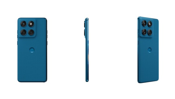 Il nuovo Pantone Mykonos Blue Motorola Edge 6 Fusion è un'esclusiva dell'India. (Fonte: Motorola)