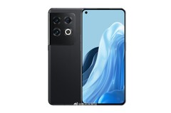 Un presunto rendering dell&#039;Oppo Reno8 Pro. (Fonte: Weibo)