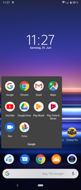 Schermata home di default e apps Google preinstallate