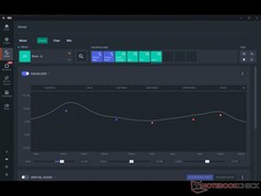 Opzioni del mixer con equalizzatore personalizzabile.