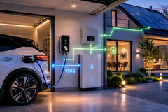 I veicoli elettrici moderni possono inoltre fungere da sistemi di accumulo di energia bidirezionali, immettendo energia in un'abitazione unifamiliare