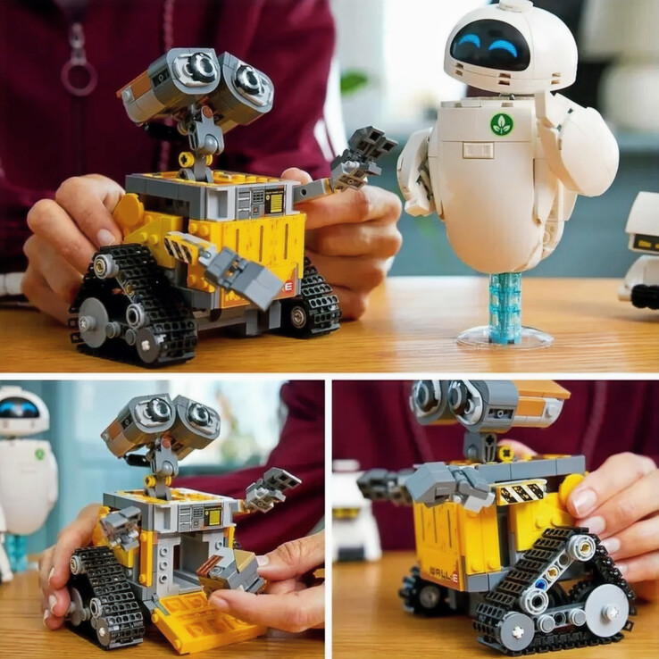Un'immagine che mostra WALL-E ed EVE in LEGO. (Fonte: Magazineluiza)