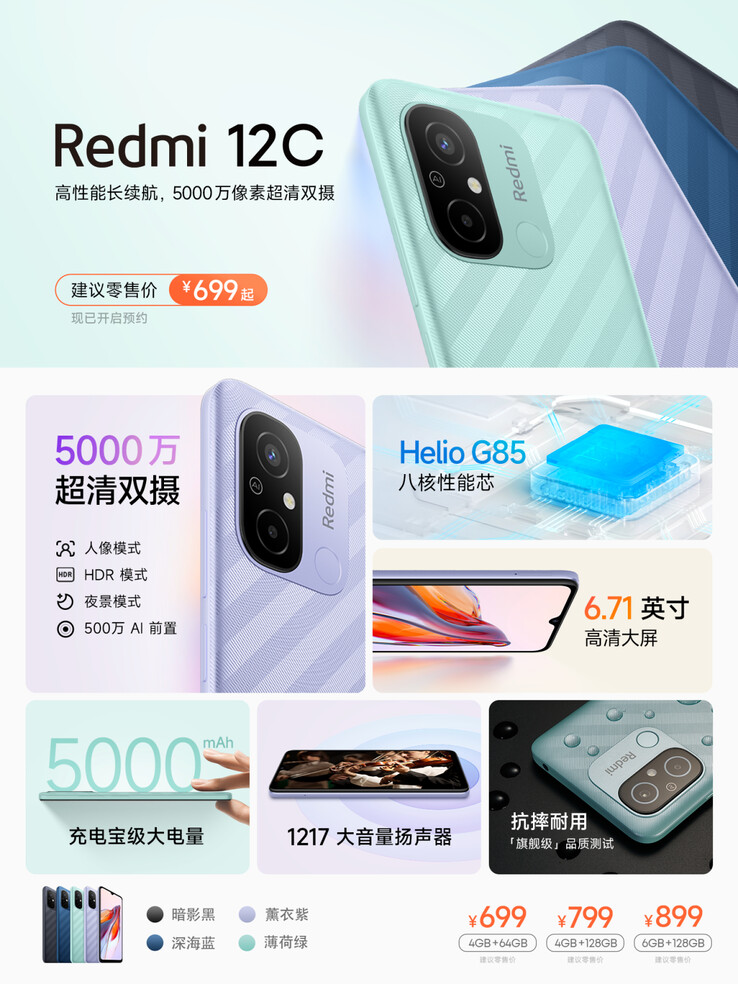Le caratteristiche migliori del Redmi 12C. (Fonte: Redmi)