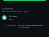 Impostazioni di WhatsApp che mostrano l’elenco dei dispositivi collegati e la nota relativa alla crittografia end-to-end