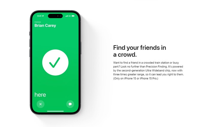 Grazie a Precision Finding su iPhone 15 e iPhone 15 Pro, può anche trovare i suoi amici in mezzo alla folla.