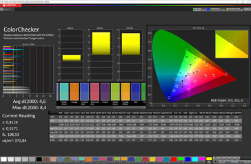 Precisione del colore (schema cromatico "Automatico", spazio di colore target sRGB)