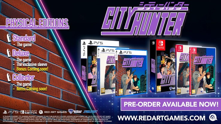 Immagine che mostra le diverse versioni di City Hunter. (Fonte: Red Art Games)
