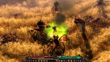 Un'immagine che mostra una battaglia in Grim Dawn.