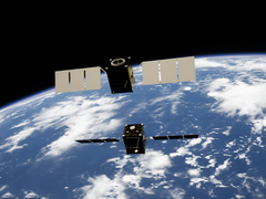 Due satelliti che si agganciano nello spazio alimentati dal kit RPOD di Obruta. (Fonte immagine: Kevin Stadnyk su Unsplash)