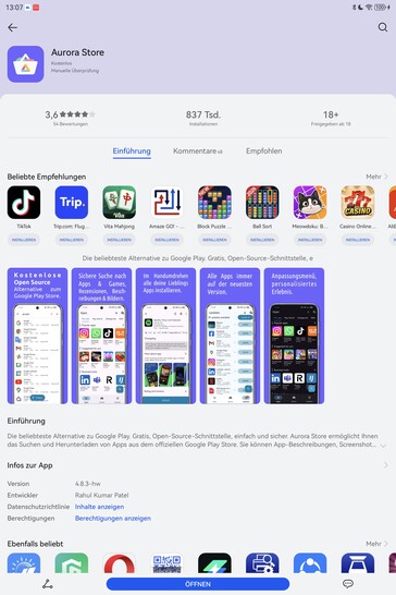È possibile installare Aurora Store dall’AppGallery.
