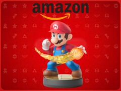 Viene mostrato il banner con l'amiibo di Mario e il logo di Amazon