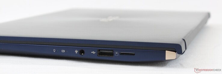 A destra: audio combo da 3,5 mm, USB-A 2.0, lettore MicroSD