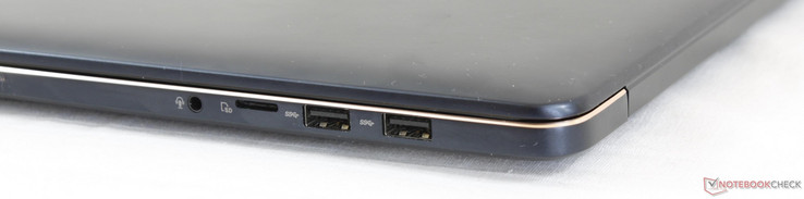 A destra: audio combinato da 3,5 mm, lettore MicroSD, 2x USB 3.1