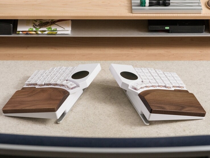 MoErgo Go60 split tastiera meccanica wireless con poggiapolsi. (Fonte: MoErgo)