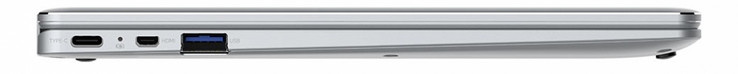 Lato Sinistro: una porta USB 3.1 Type-C, Micro-HDMI, una porta USB 3.1