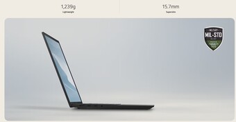 Design sottile e leggero del laptop