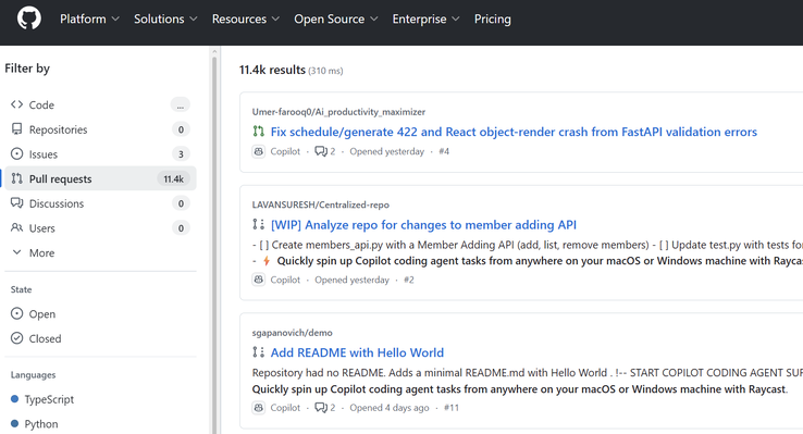 Oltre 11.000 richieste di pull contengono il messaggio non richiesto 