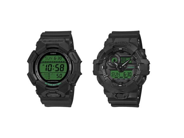 Da sinistra a destra: gli orologi Casio G-Shock GD-010BEG-1 e GA-700BEG-1A