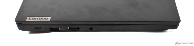 A sinistra: USB 3.2 Gen 1 Type-C, USB 3.0 Type-A, HDMI 1.4b, combo audio