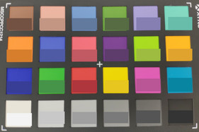 Foto di ColorChecker: Il colore target viene visualizzato nella metà inferiore di ciascun campo.