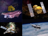 Nella foto i telescopi spaziali JWST, Hubble, Chandra e Swift (Fonte immagine: NASA; modifica)
