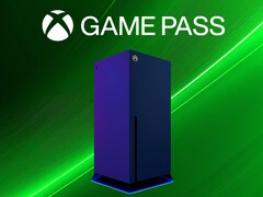 Prossimo mockup della console Xbox con banner Game Pass