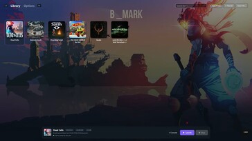 Interfaccia della libreria di giochi dell’emulatore PlayStation 5 di B MARK