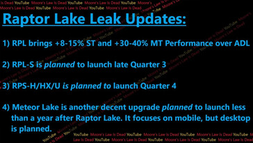 Informazioni su Intel Raptor Lake. (Fonte: MLID)