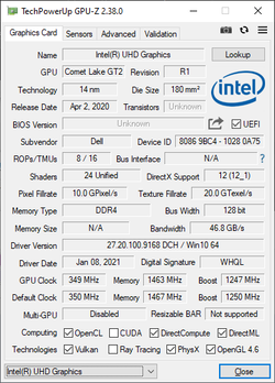 GPU-Z - Intel UHD Graphics