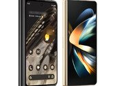 Il Pixel Fold accanto al Galaxy Z Fold4. (Fonte immagine: @evleaks - modificato)