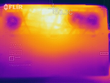 Mappa del calore, lato inferiore sotto stress test