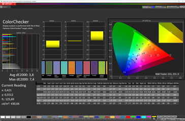 Precisione del del colore (Schema cromatico automatico, spazio di colore target P3)