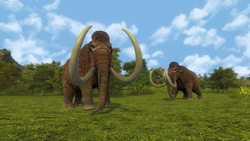 Un'immagine che mostra dei mammut in Dawn of Man.