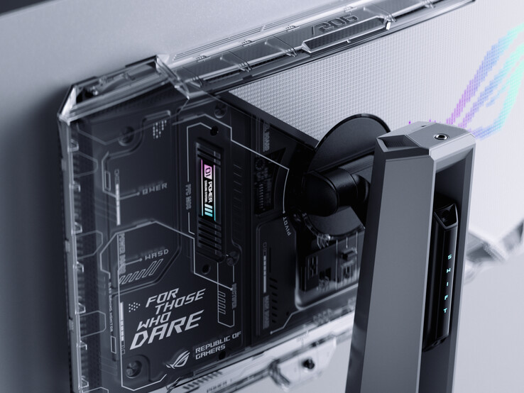 Il ROG Swift OLED PG27AQWP-W ha un design sorprendente. (Fonte: Asus)
