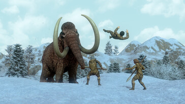 Un'immagine che raffigura un mammut in *Dawn of Man*.
